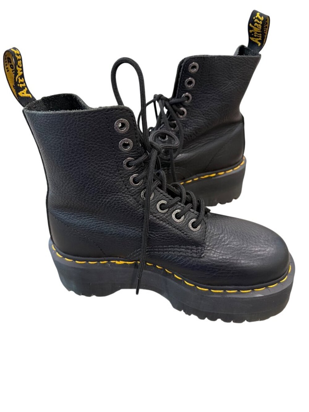 Dr. Martens 1460 Max Pisa Black Leather Platform Boots Womens US 7 / EU 38 - Picture 2 of 10